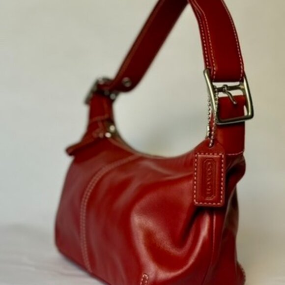 Red Leather Legacy Demi Soho Hobo Bag style 9564 - Picture 3 of 6